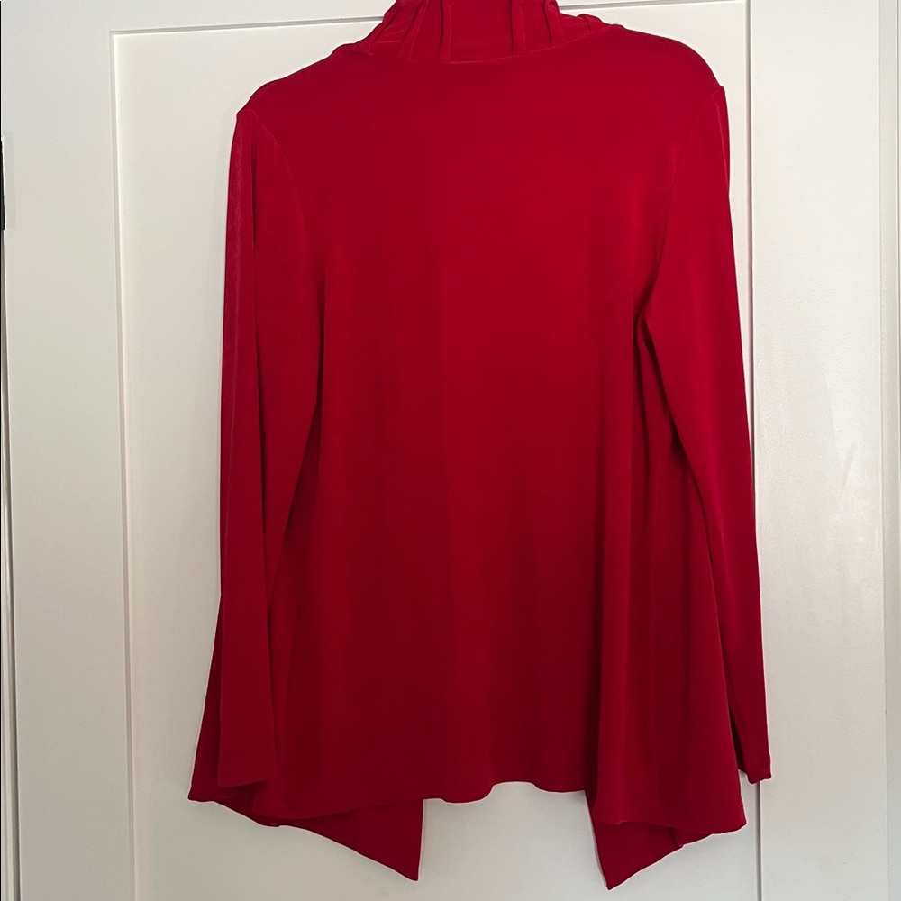 Chico’s travelers red ruched cardigan - size 1 - NWT - Picture 3 of 5